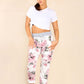 Italian Floral Print Drawstring Cotton Joggers