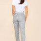 Italian Stripe Print Drawstring Cotton Joggers