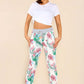 Italian Tropical Print Drawstring Cotton Joggers