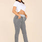 Italian Dogtooth Print Drawstring Cotton Joggers