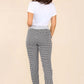 Italian Dogtooth Print Drawstring Cotton Joggers