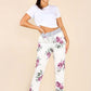 Italian Floral Print Drawstring Cotton Joggers