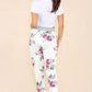 Italian Floral Print Drawstring Cotton Joggers