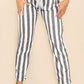 Italian Striped Print Drawstring Cotton Joggers