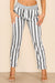 Italian Striped Print Drawstring Cotton Joggers