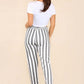 Italian Striped Print Drawstring Cotton Joggers