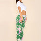 Italian Floral Print Drawstring Cotton Joggers