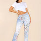 Italian Floral Print Drawstring Cotton Joggers