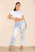 Italian Floral Print Drawstring Cotton Joggers