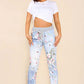 Italian Floral Print Drawstring Cotton Joggers
