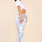 Italian Floral Print Drawstring Cotton Joggers