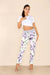 Italian Floral Print Drawstring Cotton Joggers
