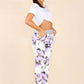 Italian Floral Print Drawstring Cotton Joggers