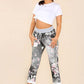 Italian Floral Print Drawstring Cotton Joggers