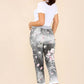 Italian Floral Print Drawstring Cotton Joggers