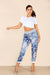 Italian Floral Print Drawstring Cotton Joggers