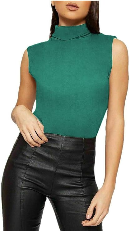 Sleeveless Polo Neck Top