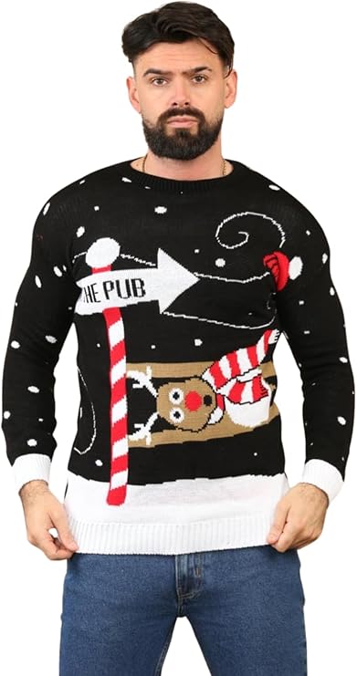 Mens To the Pub Christmas Xmas Jumper