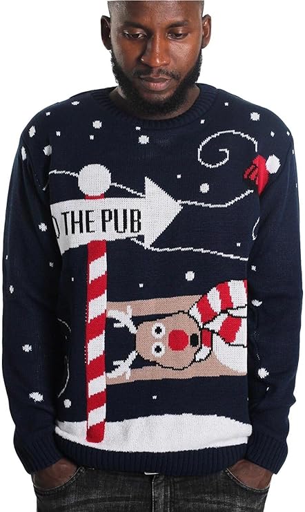 Mens To the Pub Christmas Xmas Jumper