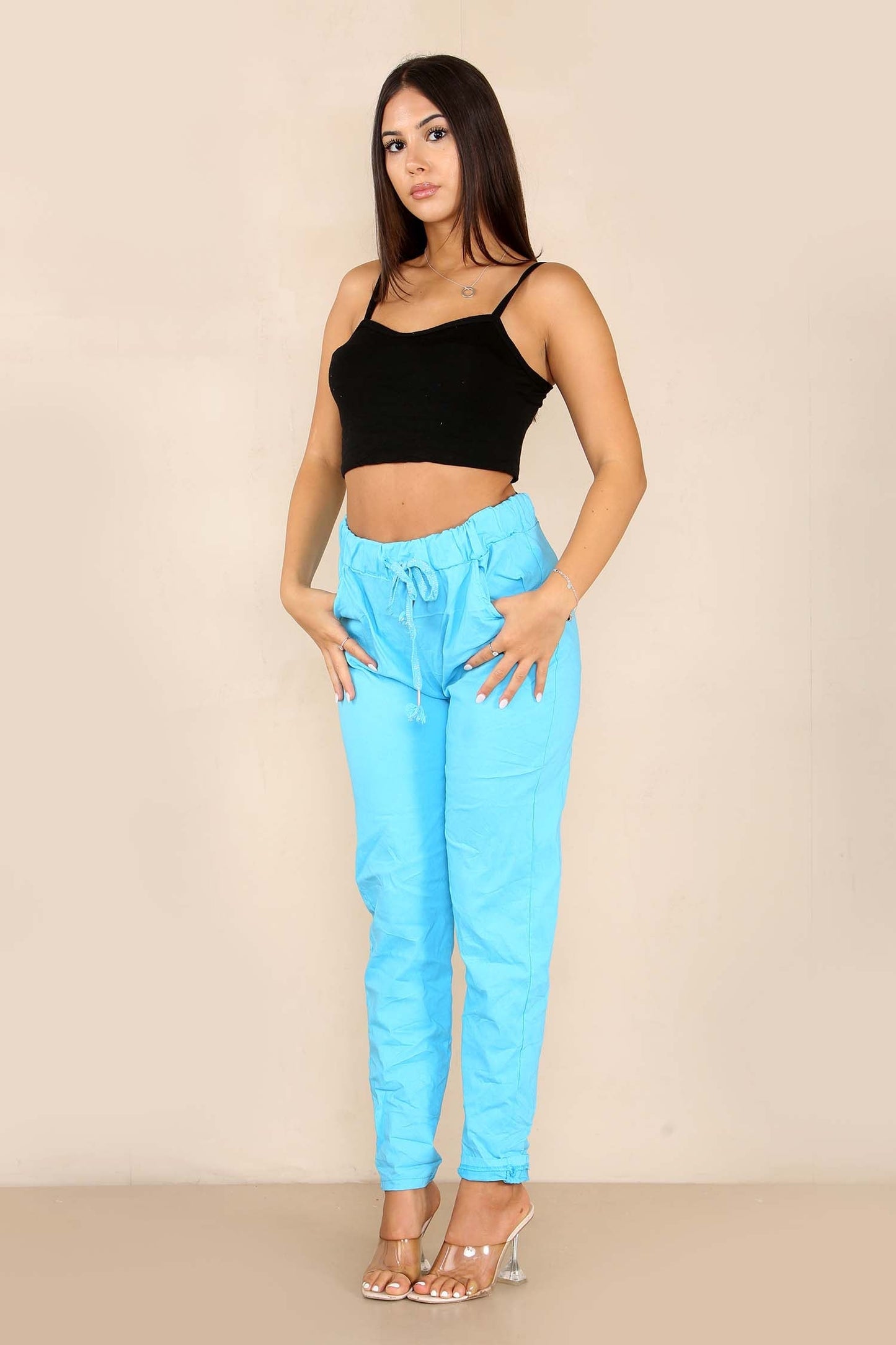 Italian Glitter Drawstring Waistband Magic Pants
