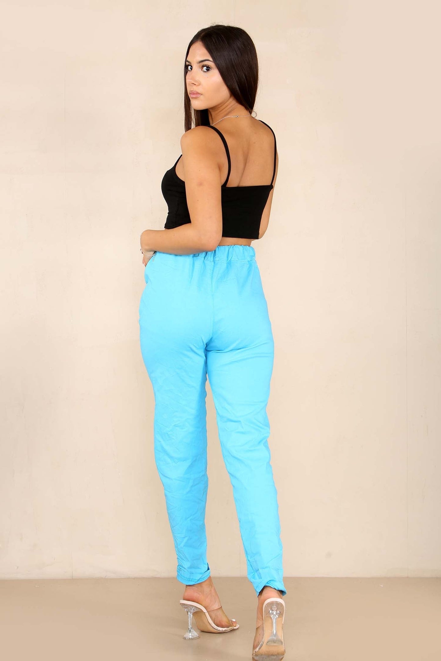 Italian Glitter Drawstring Waistband Magic Pants