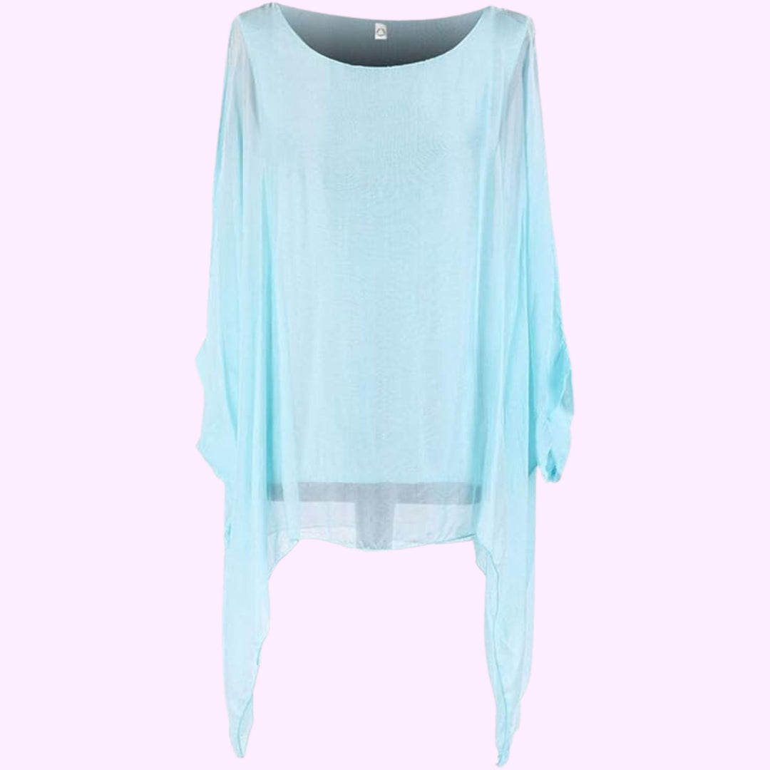 Italian Batwing Silk Tunic Top