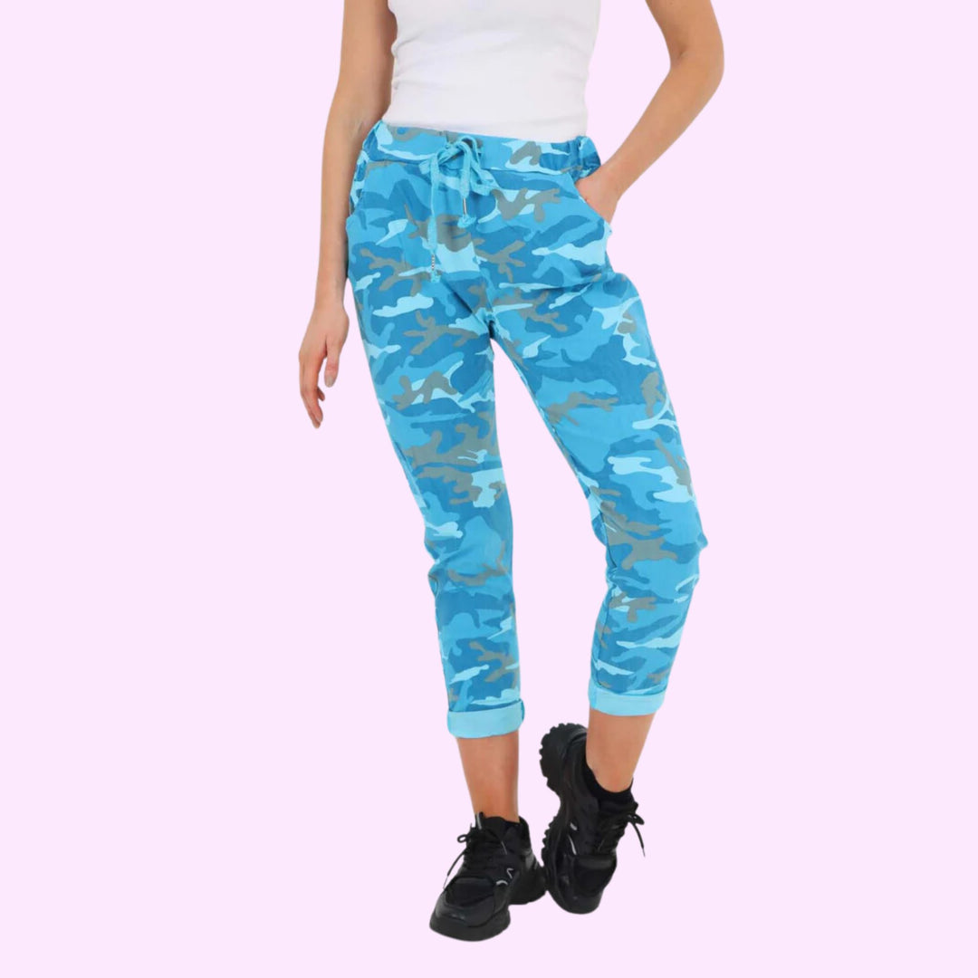 Italian Drawstring Camo Side Pockets Trousers