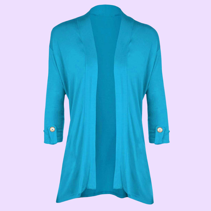 3/4 Sleeve Open Button Cardigan