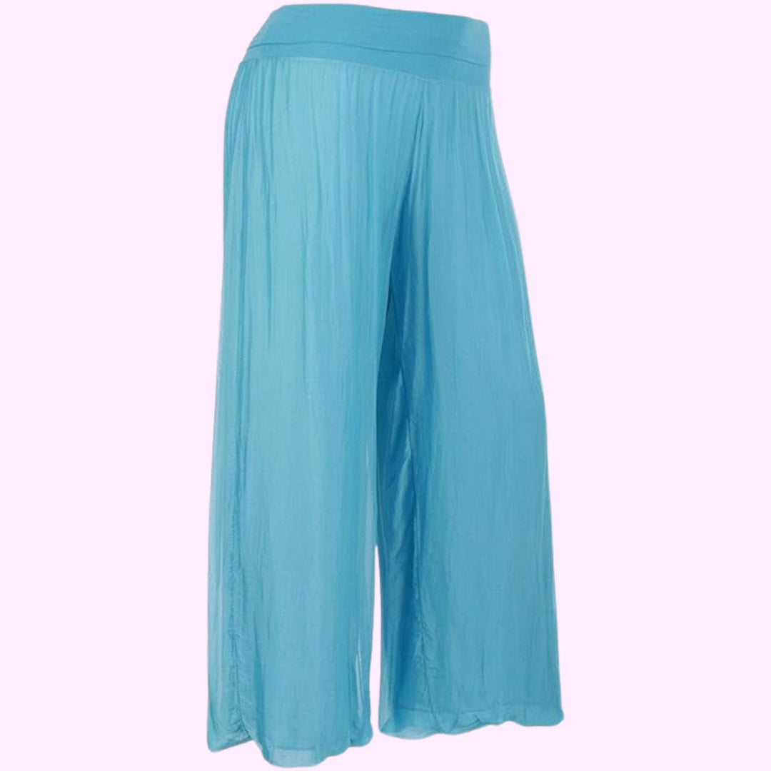 Italian Two Layers Silk Pleated Trouser