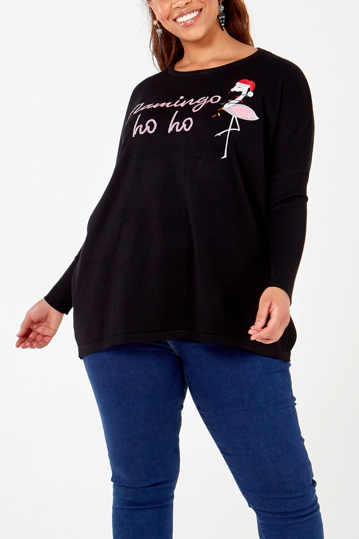 Curve Flamingo Christmas Jumper