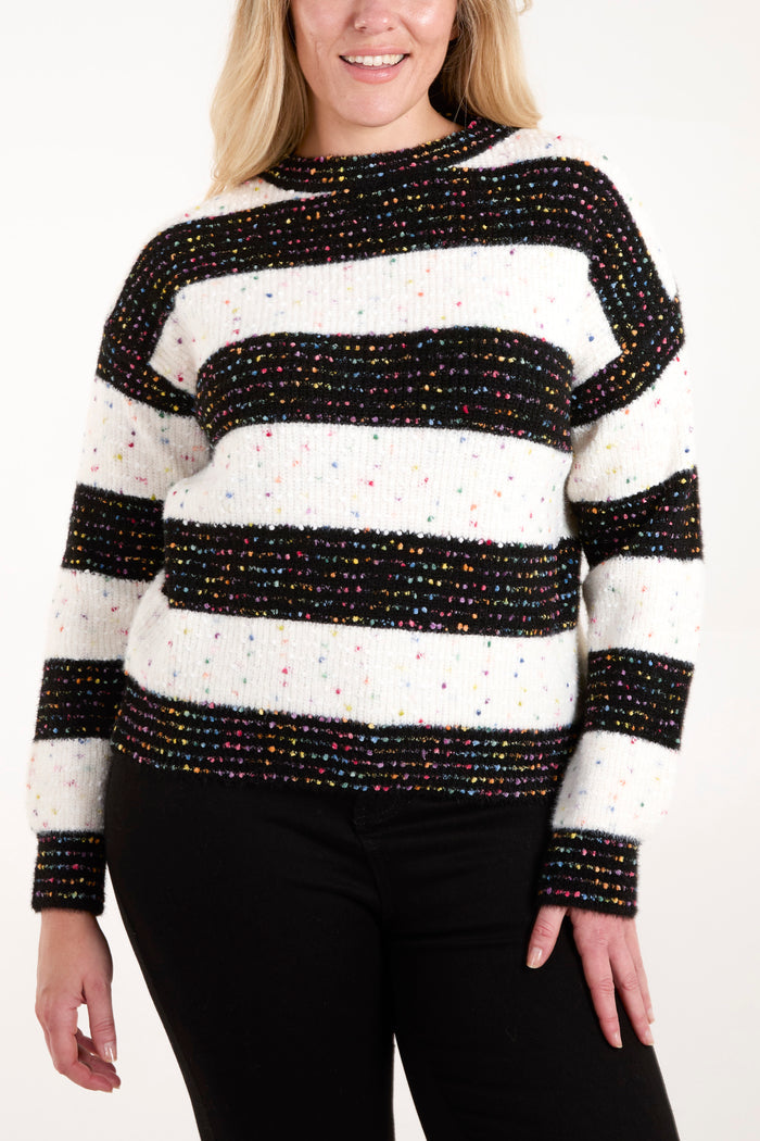 Space Dye Striped Knit Jumper