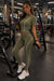 Contrast Piping Active Top And Legging Set