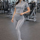 Contrast Piping Active Top And Legging Set