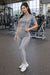 Contrast Piping Active Top And Legging Set