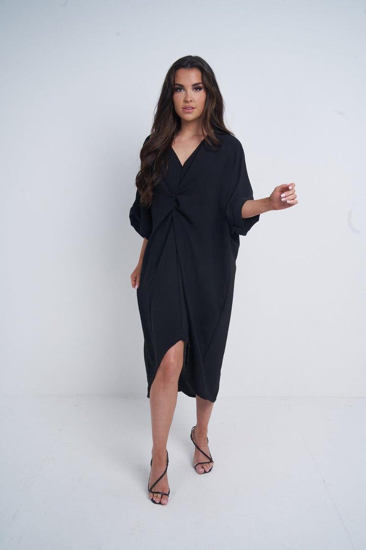 Tie Knot Twist Midi Dress