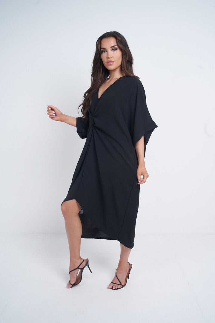 Tie Knot Twist Midi Dress