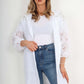 Italian Lace Sleeve Hooded Long Cardigan