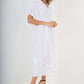 Italian Drawestring Front Flared Linen Dress
