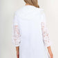 Italian Lace Sleeve Hooded Long Cardigan