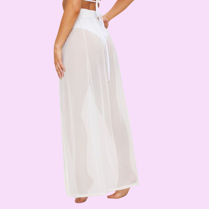 MESH HIGH SLIT MAXI SKIRT