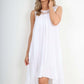 Italian Lace Neckline Dipped Hem Dress