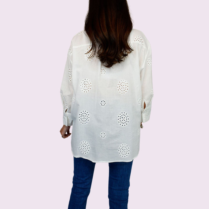 Broderie Anglaise Cotton Shirt