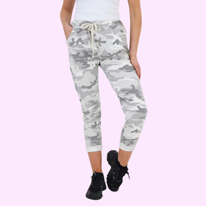 Italian Drawstring Camo Side Pockets Trousers