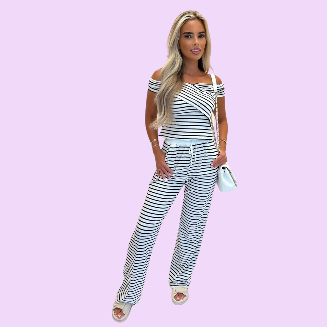 STRIPED BARDOT 2 PIECE MATCHING SET