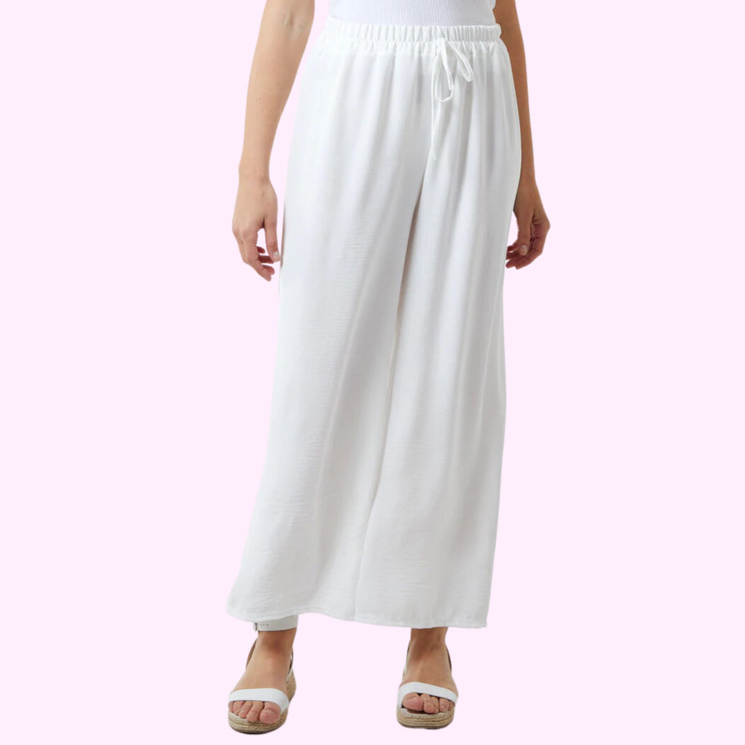 DRAWSTRING VISCOSE CREPE TROUSER