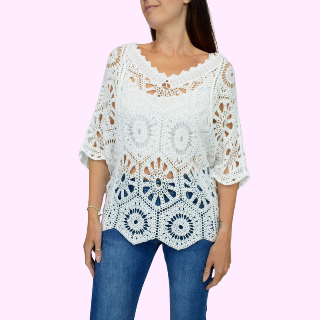 Batwing Italian Crochet Top