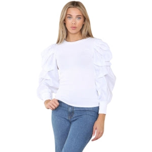 Puff Sleeves Rib Tops