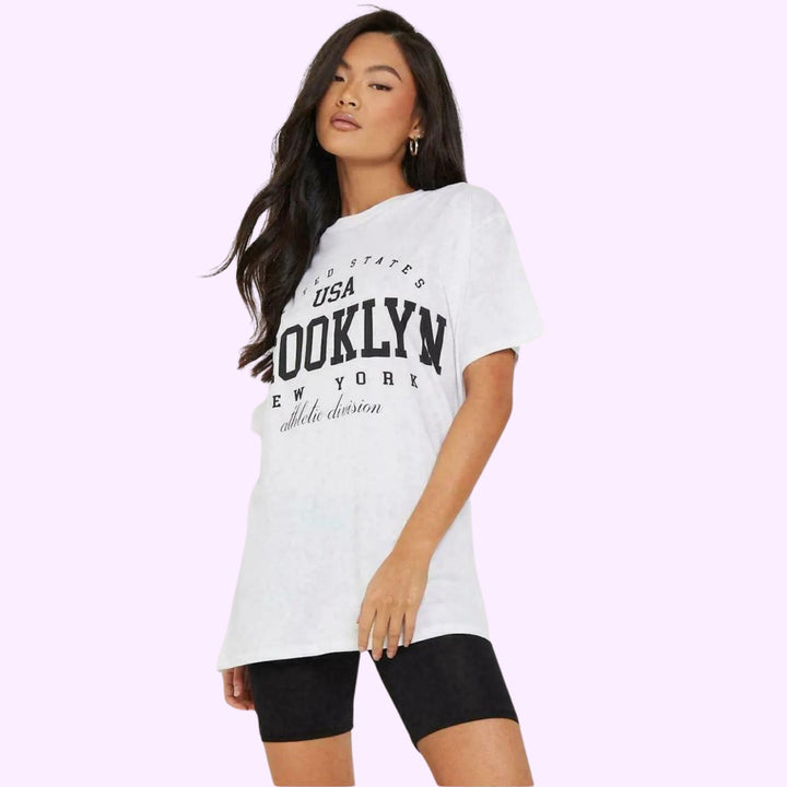 Brooklyn New York Print Short Sleeve T-Shirt