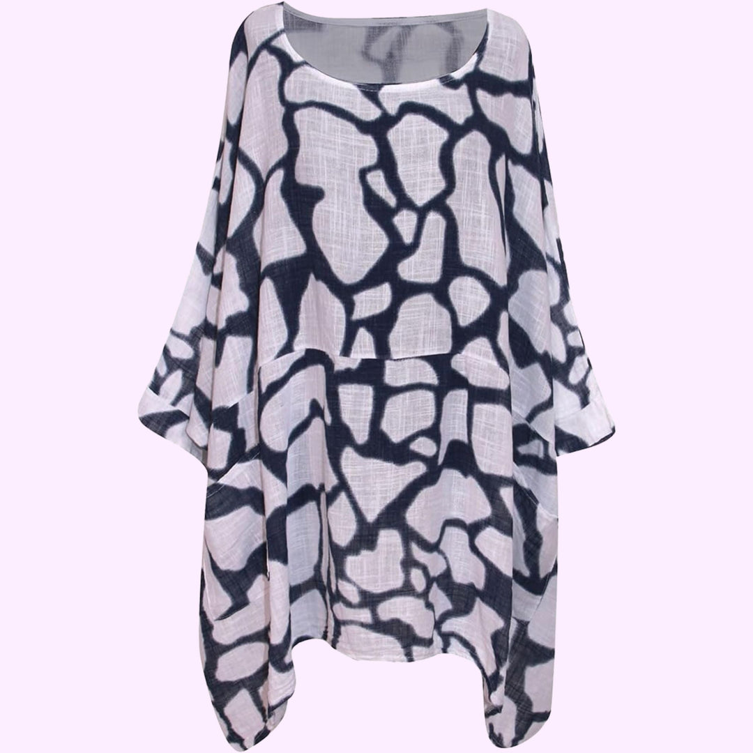 Italian Animal Print Tunic Top