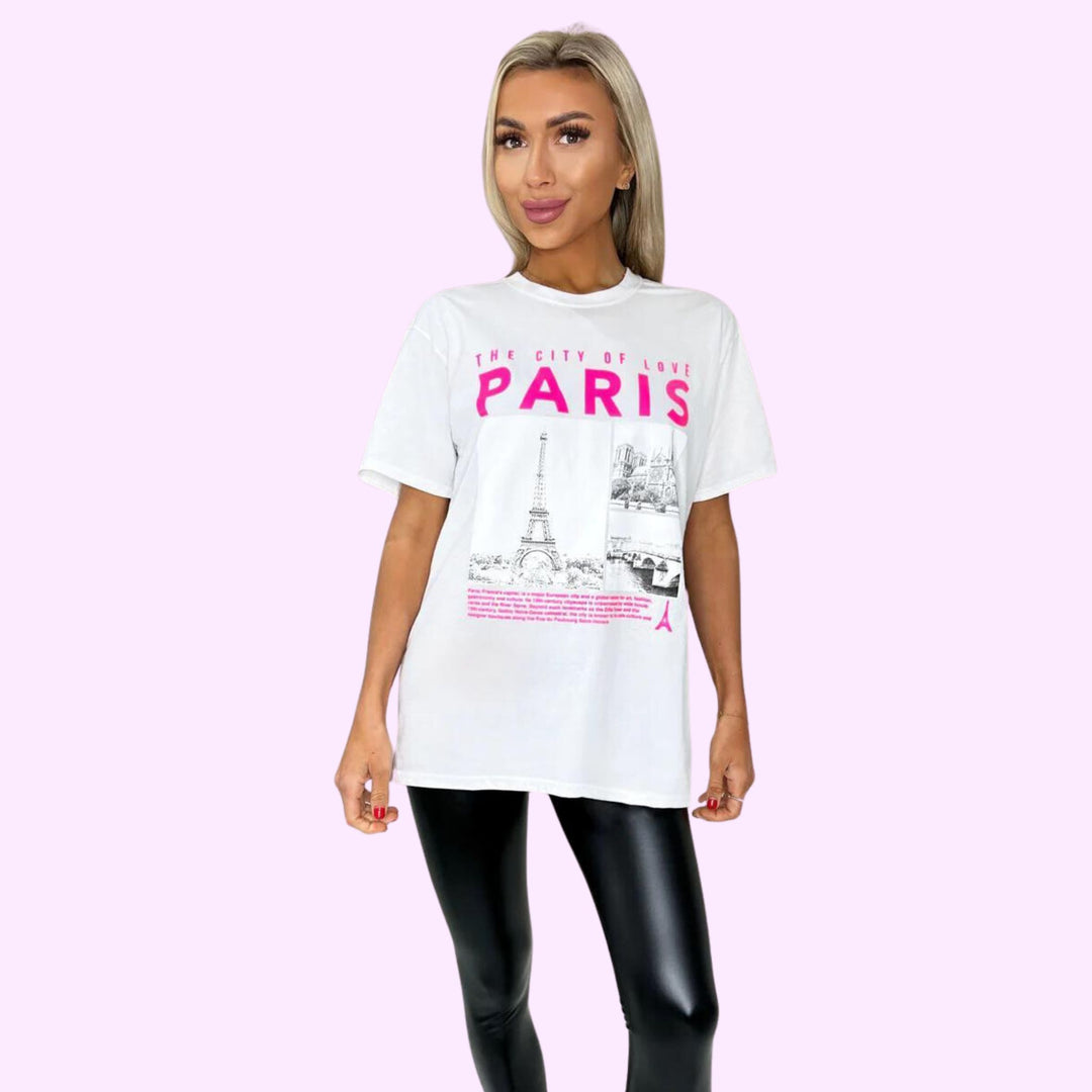 Paris Eiffel Tower Print T-Shirt